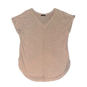 Lightweight tan, knit, Paper Moon short sleeve, sweater shirt M